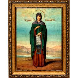 Елизавета Чудотворица, игумения Константинопольская. Икона на холсте.
