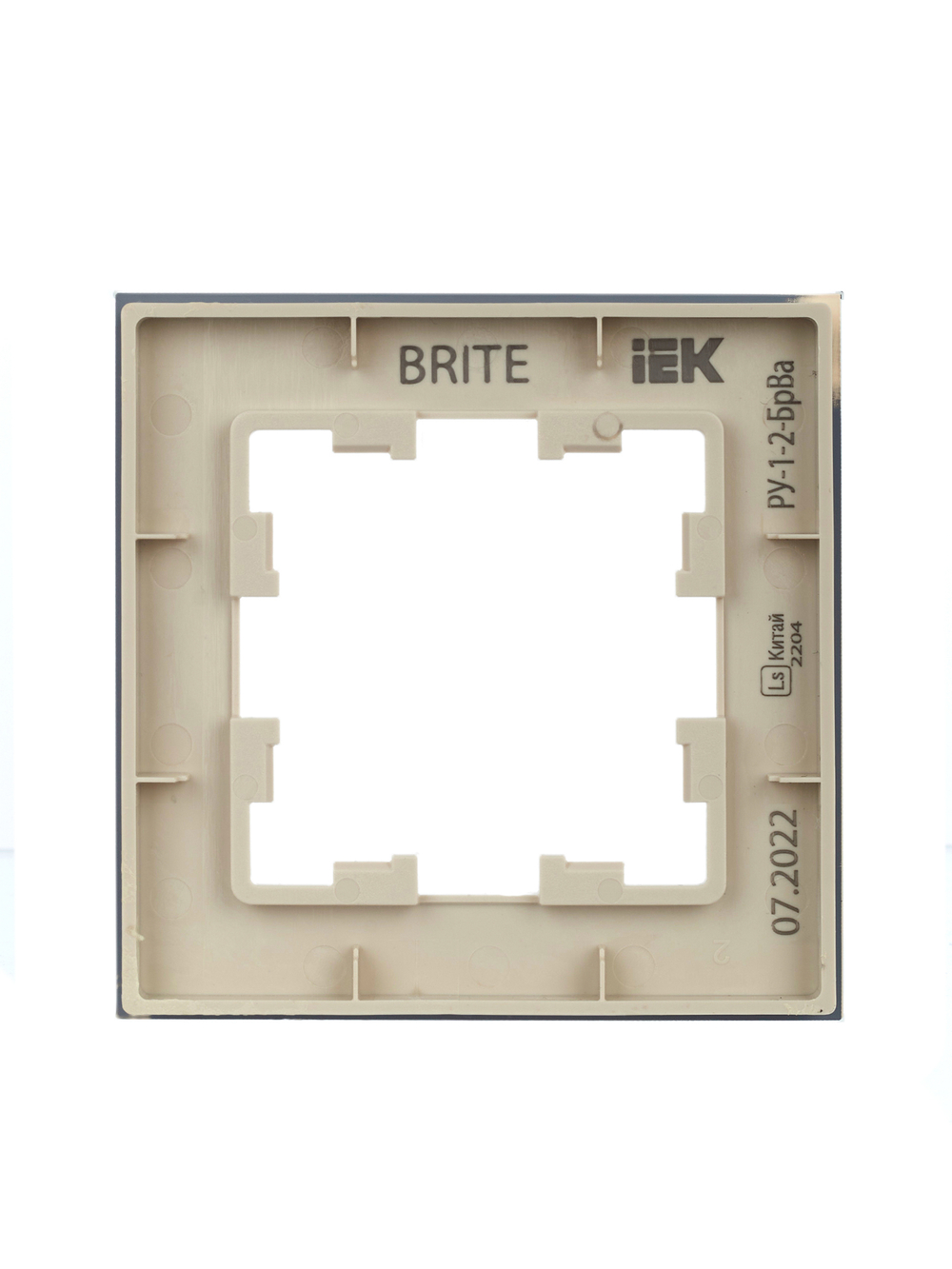 BRITE Рамка 1 -местная РУ-1-2-БрВа стекло ванильный IEK