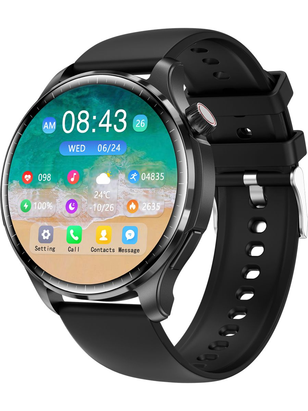 Смарт часы PARASMART Zilex M13 (силиконовый ремешок, черный)