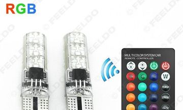 Светодиод габаритный T10-5050-6SMD-PCB-SILICAGEL Transparent (2 шт+ пульт управления)