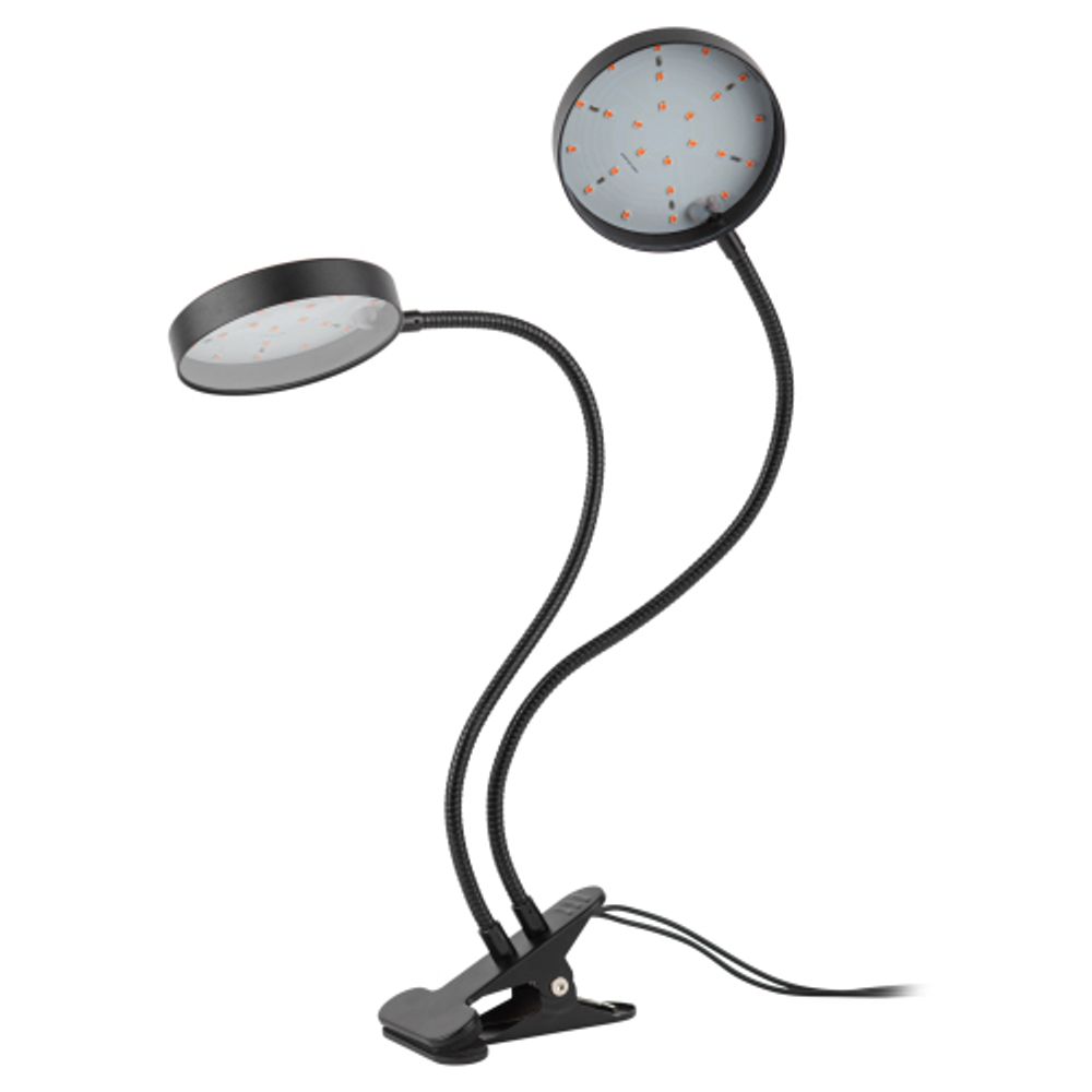 Светильник для растений на прищепке ЭРА FITO-20W-АLED-R красно-синего спектра 20 Вт черный | Интерьерные фито светильники