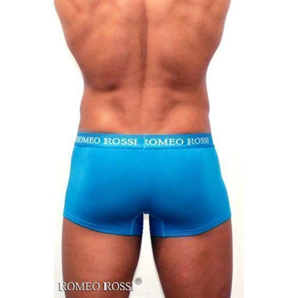 Мужские трусы боксеры c резинкой Romeo Rossi бирюзовые RR6005-10
