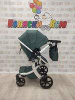 Коляска трансформер Farfello Aimile Original New Silver Вечнозеленый