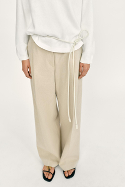 ZARA СВИТЕР С КРУГЛЫМ ВЫРЕЗОМ, БЕЛЫЙ