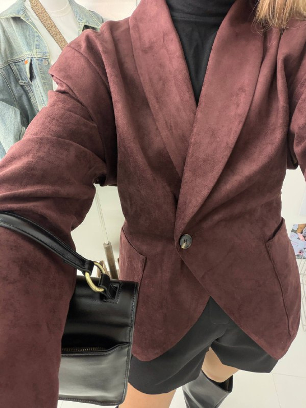 Куртка-пиджак женский артикул 989 цвет "бордовый"