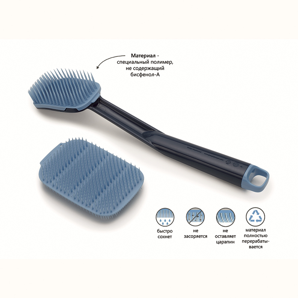 Набор щеток для мытья посуды cleantech, синий, 2 шт.