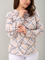 Лонгслив ЛНкл-081/бежевый-абстракциялинии