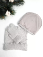 шапка снуд и варежки набор 3 в 1