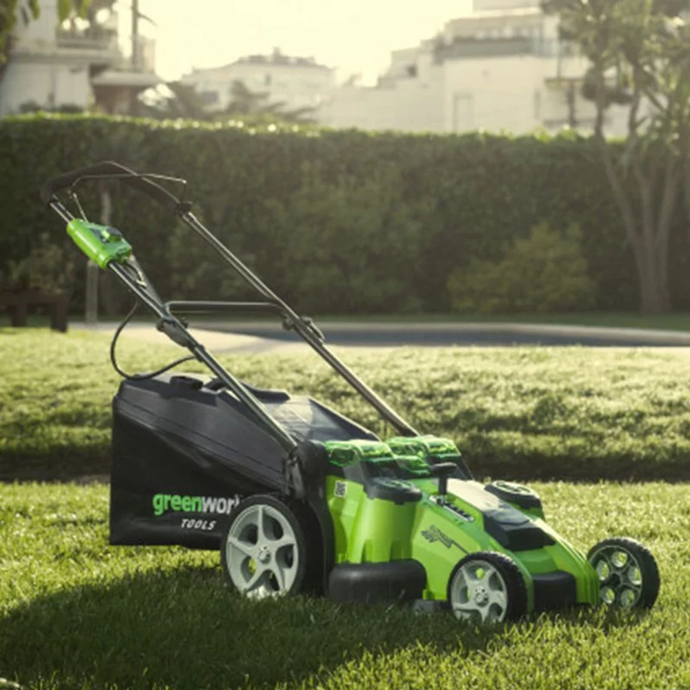 Аккумуляторная газонокосилка Greenworks G40LM49DBK5 40В (1 x 5 Ач, ЗУ) нож 49 см, 2500207UG