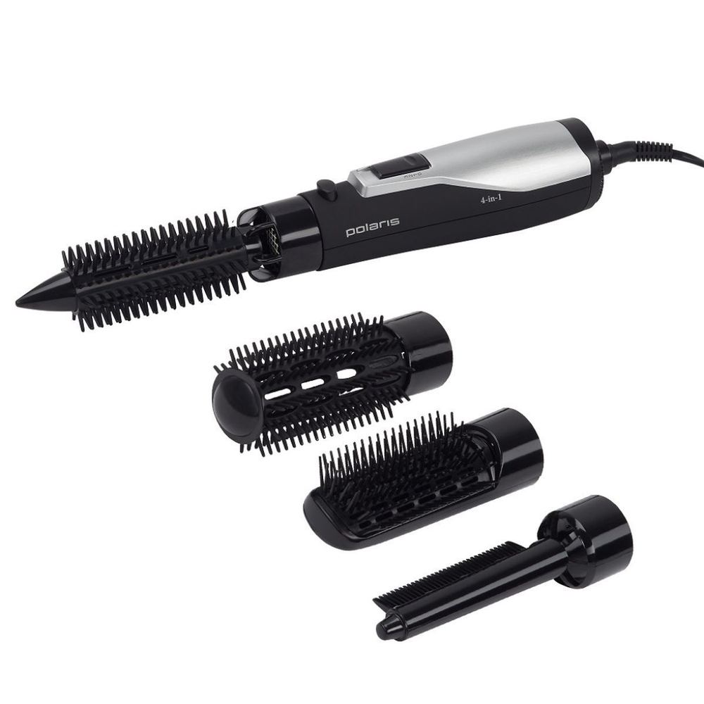 Фен-щетка Polaris, PHS 0854, 800 Вт, 3реж, 4 насадки, 008507
