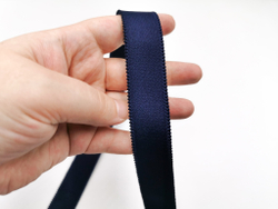 Бретелечная резинка с фестонами, Lauma, 25мм, темно-синяя (Арт: BR610/25-061), м