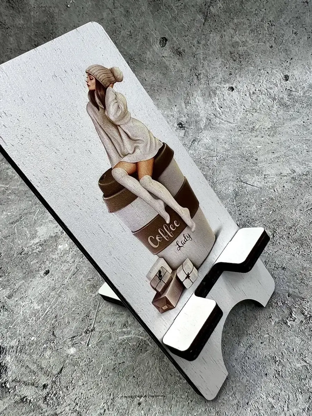 Подставка для телефона деревянная