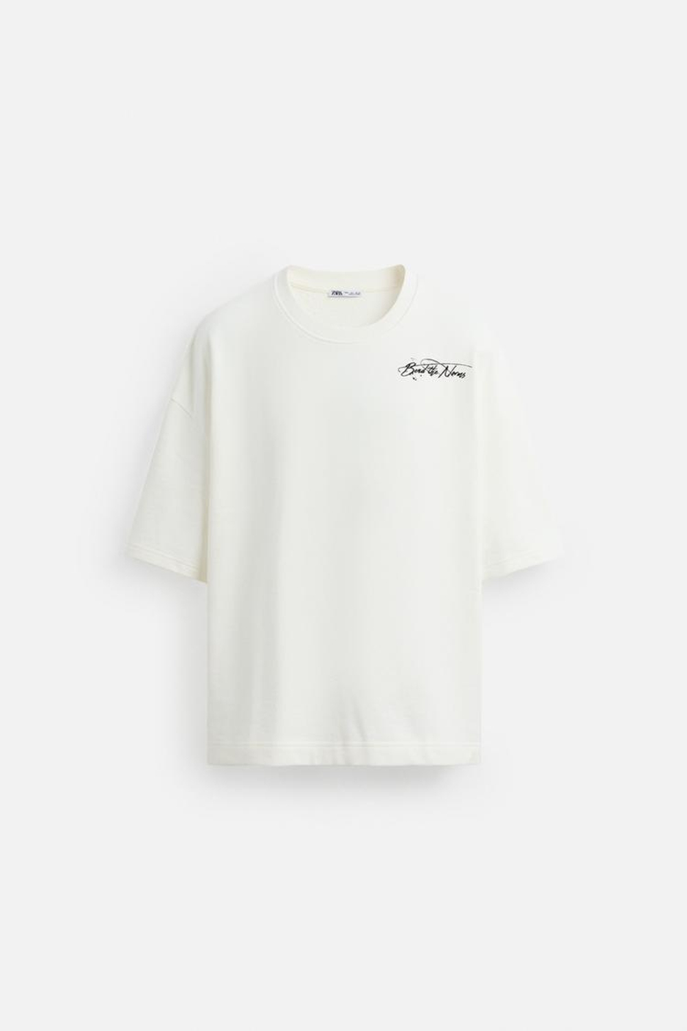 ZARA ТОЛСТОВКА С КОНТРАСТНЫМ ПРИНТОМ, БЕЛЫЙ