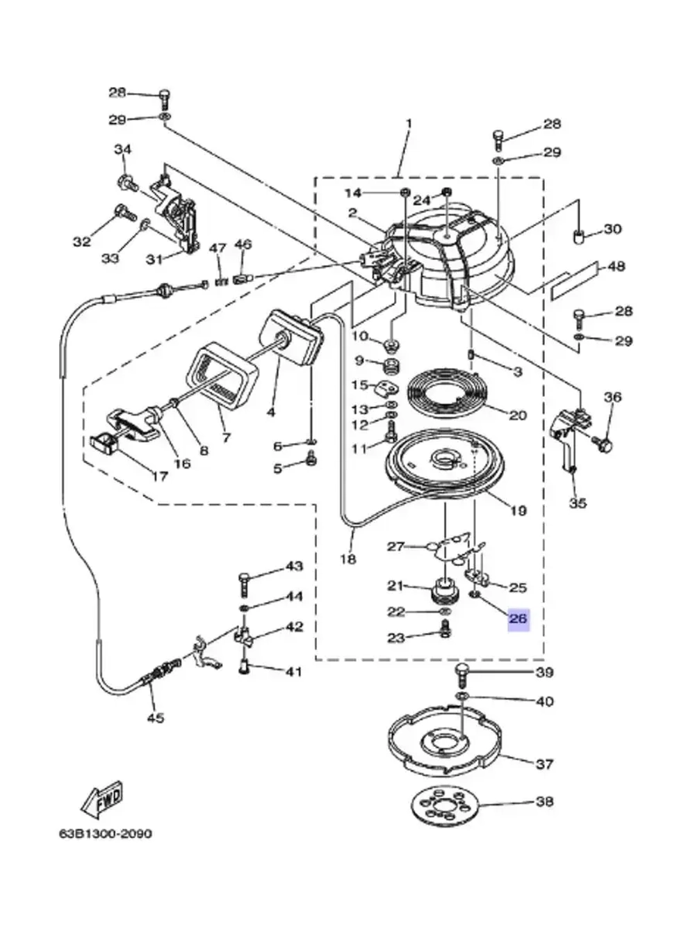Стопорное кольцо для лодочных моторов 9343006M0200