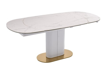 Стол обеденный Ist Casa раскладной Атриум-2, 140(30+30)х100х77 см, белая керамика