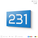 Номер на дверь 231, табличка на дверь для офиса, квартиры, кабинета, аудитории, склада, голубой 120х70 мм, Айдентика Технолоджи