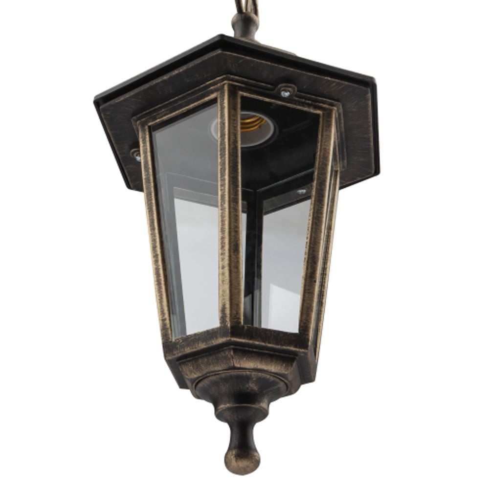 Садово-парковый светильник ЭРА НСУ 06-60-001 бронза 6 гранный подвесной IP44 Е27 max60Вт