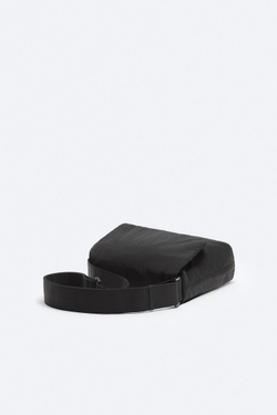 ZARA СУМКА ИЗ НЕЙЛОНА С КЛАПАНОМ, ЧЕРНЫЙ