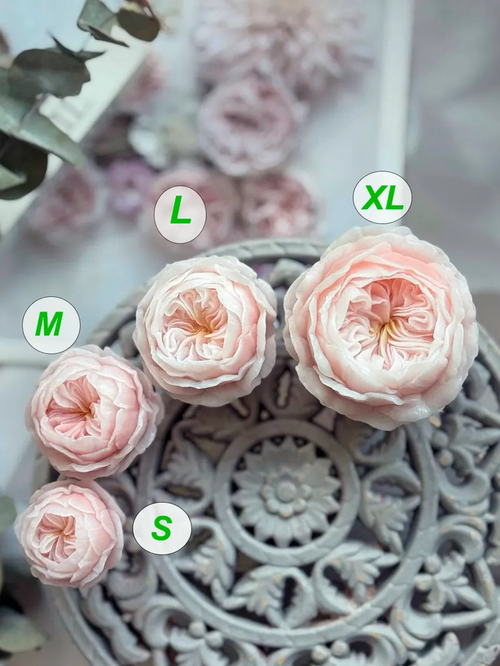 Силиконовая форма цветок Роза Остин M