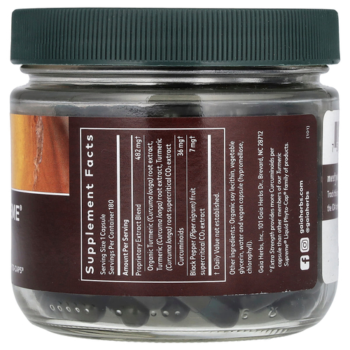 Gaia Herbs, Turmeric Supreme, 180 веганских капсул с фитокапсулами