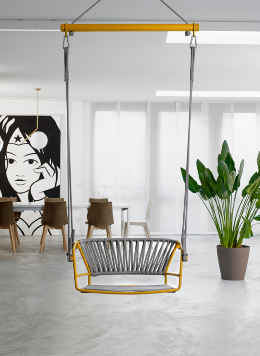 Качели плетеные Scab Design Lisa Swing, желтый, серебристый