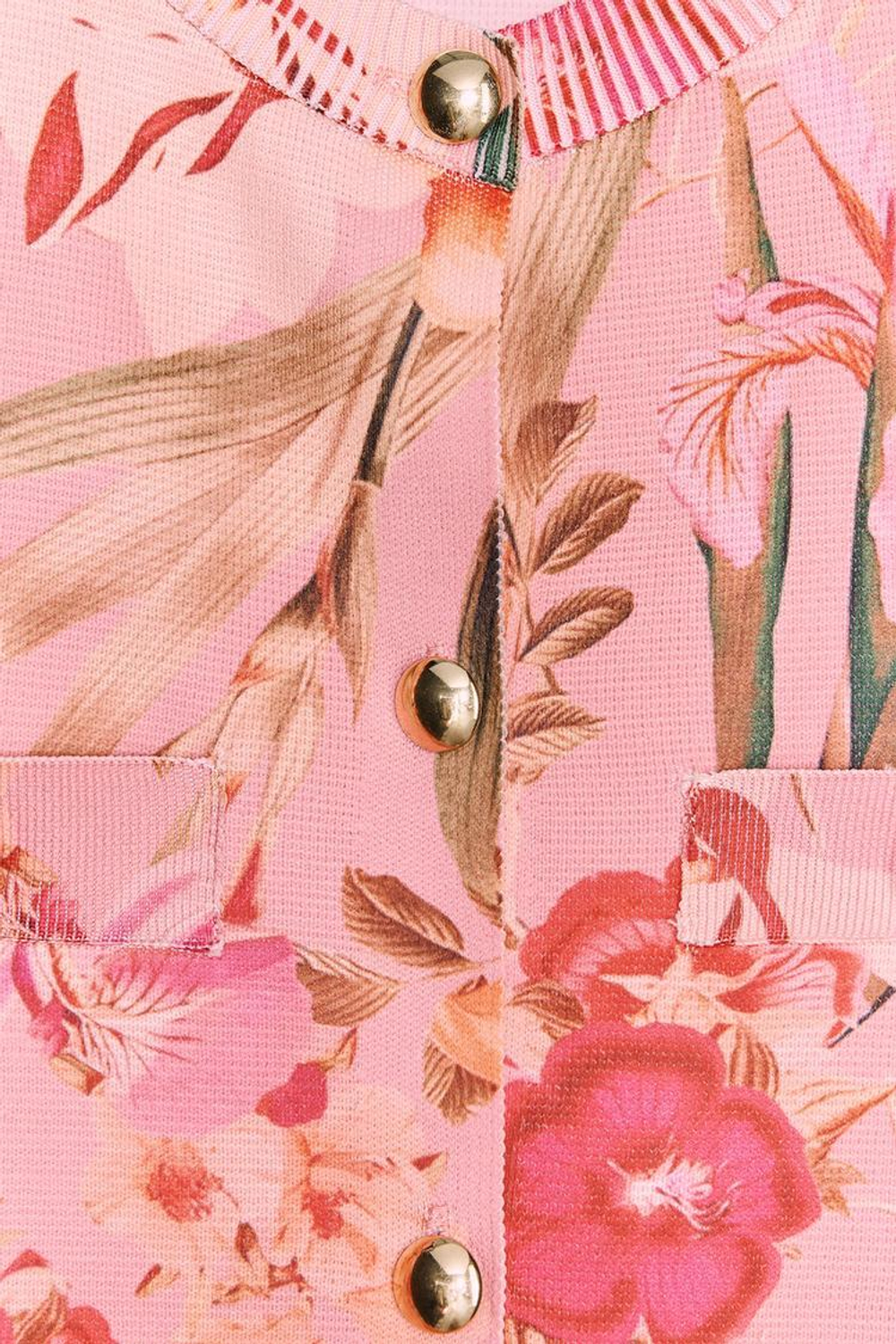 ZARA ТОП ИЗ ТРИКОТАЖА С ЦВЕТОЧНЫМ ПРИНТОМ, РАЗНОЦВЕТНЫЙ