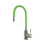 Смеситель для кухни 35k MIXLINE MLSS-0325 ЗЕЛЕНЫЙ гибкий силиконовый излив