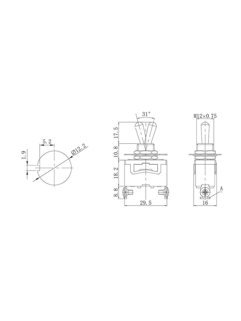 Тумблер 250В 15А (2с) ON-OFF 1п (KN-101) Rexant 36-4110
