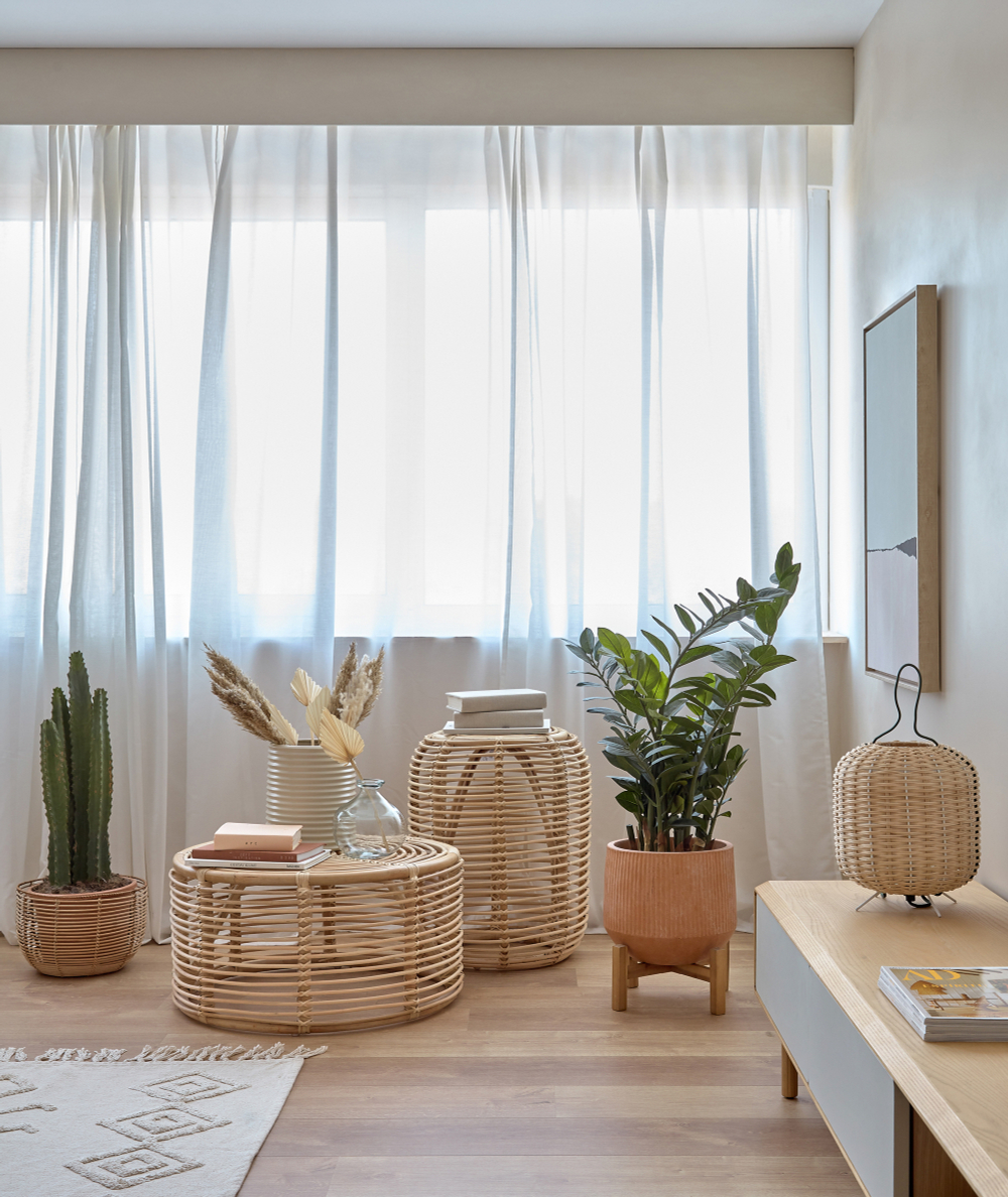 Круглый журнальный столик Kohana из ротанга с натуральной отделкой Ø 65 см