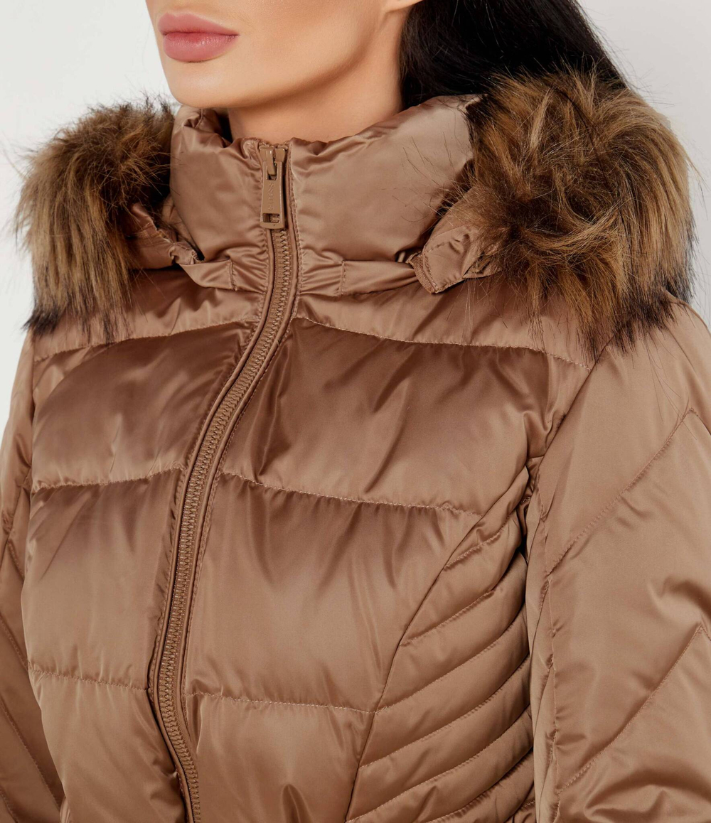 Пуховое пальто NEW OLGA GUESS - коричневый(W4BL40 WEX52)