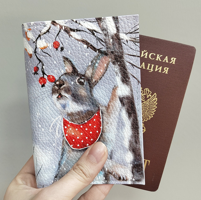 Обложка на паспорт "Заяц и ягоды"