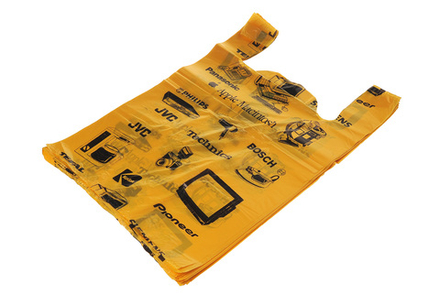 Пакет-майка Электрон 43+20х64см желтый 50шт/уп цена за уп