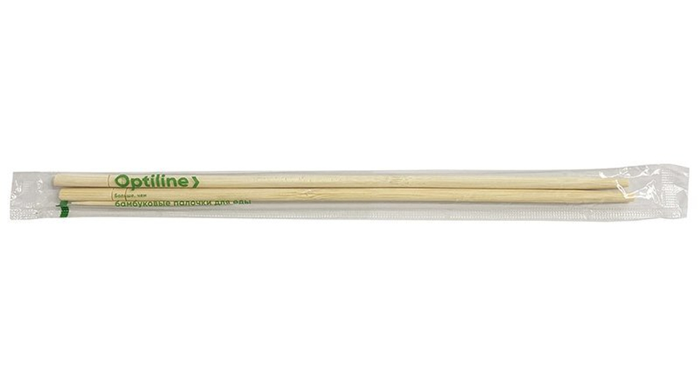 Палочки для еды Optiline, круглые, 22,5 см, разделенные, с зубочисткой, 100 штук