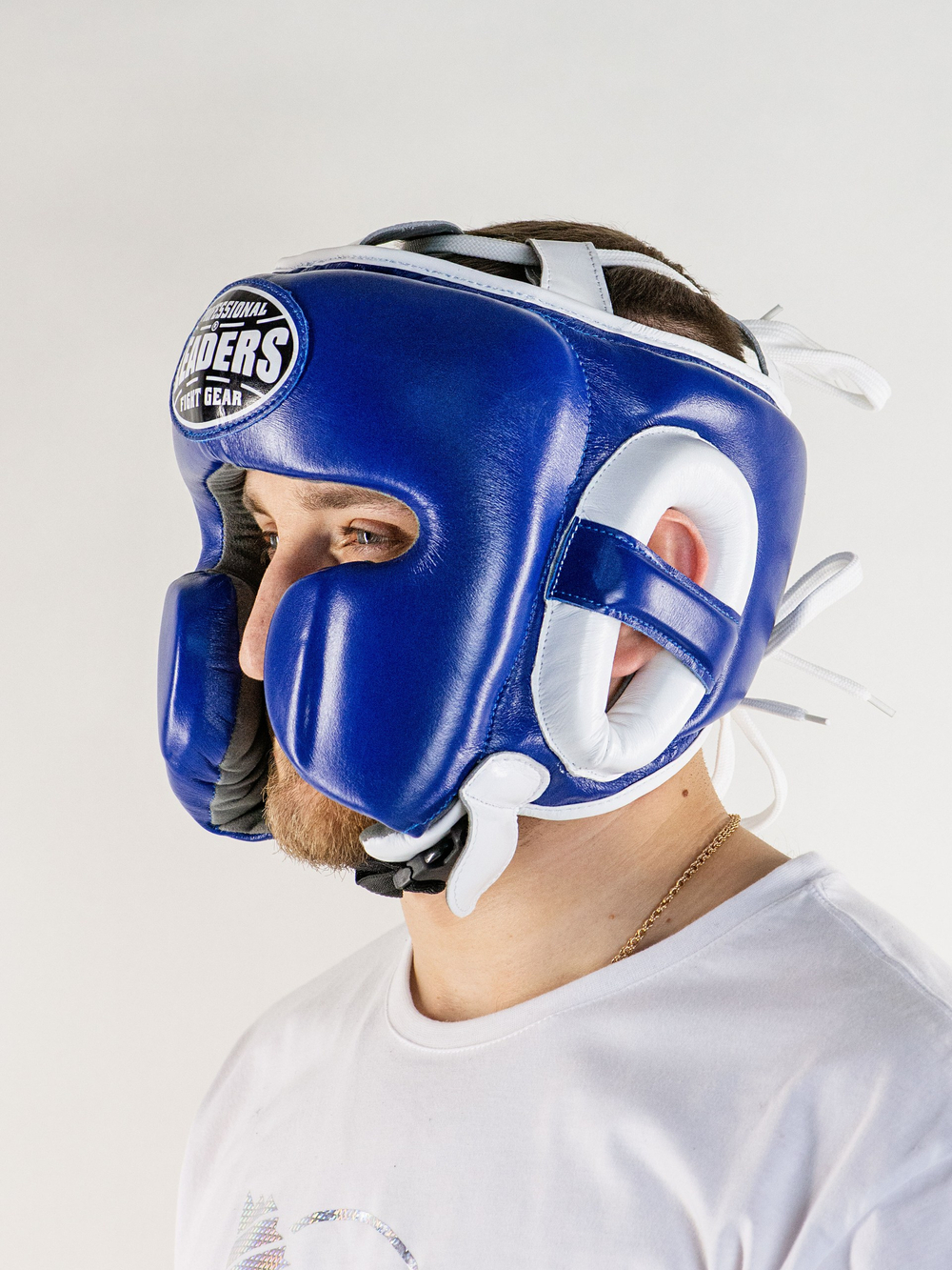 ШЛЕМ БОКСЕРСКИЙ LEADERS LS MEX BL/WH синий , белый