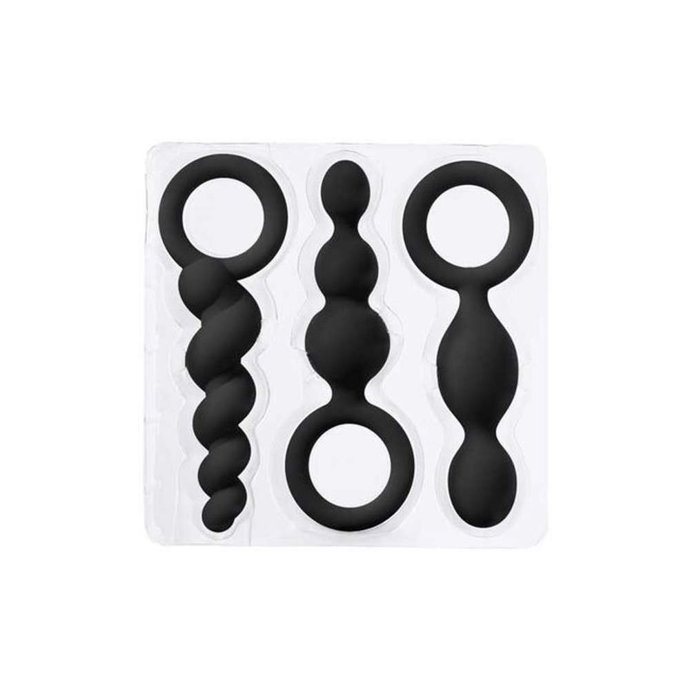 Набор анальных стимуляторов Satisfyer Plugs (Цвет: черный)