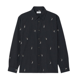 Мужское теннисное поло Lacoste Relaxed Fit Embroidered Cotton - blackbird