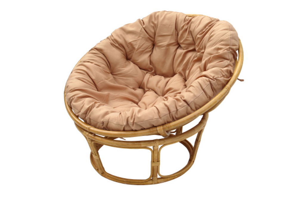 Кресло для отдыха Garden Story Папасан Ø110см ротанг натуральный 3 уп(1 уп корзина медовый, 1 уп подставка, 1 уп