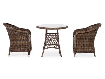 "Эспрессо–80 R" обеденная группа плетеная, цвет коричневый