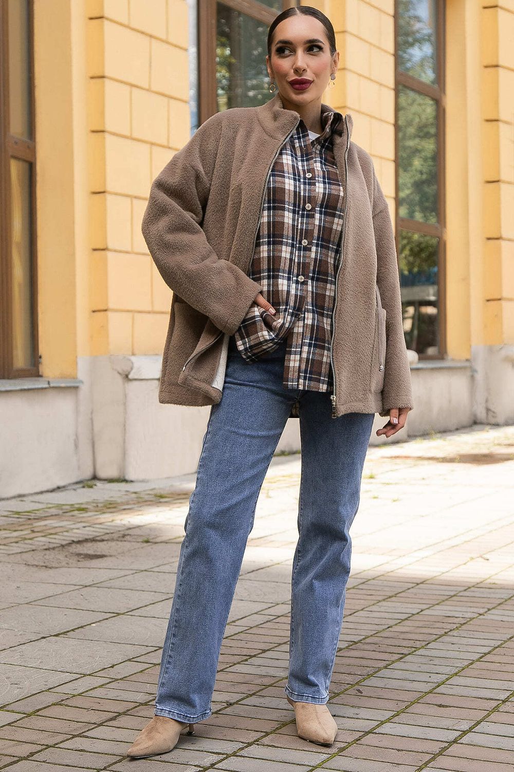 Пальто Альпака (бежевое) Б14139-7М LT Collection