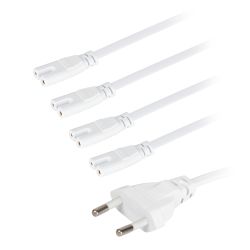 Разветвитель сетевой для линейных светильников ЭРА 4х IEC C7 2pin+timer на 4 точки с таймером 4, 8, 12H 2 м | Аксессуары для фито светильников