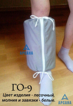 Чехол на аппарат внешней фиксации (Илизарова и др.) на голени (без полуколец). Легкий (хлопок), с открытой стопой. ГО-2.