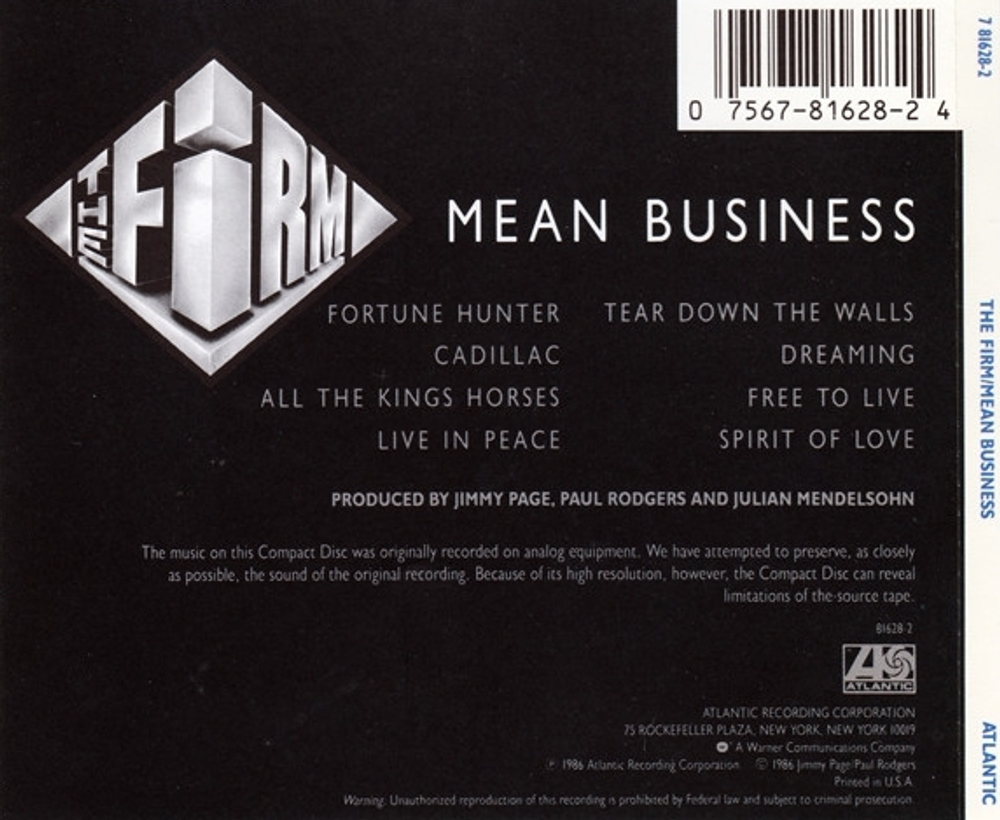The Firm / Mean Business (CD)