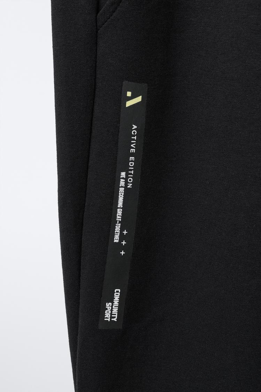 ZARA СПОРТИВНЫЕ БРЮКИ ИЗ ТКАНИ ИНТЕРЛОК, ЧЕРНЫЙ