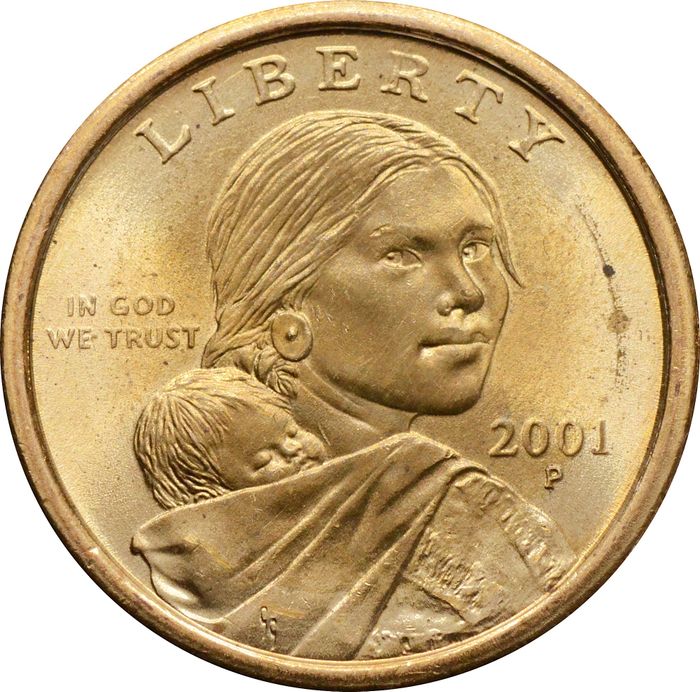 1 доллар (dollar) 2001 P США «Сакагавея»