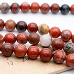 Яшма красная бусины, диаметр около 7,9-8,2 мм, цена за 23-24 шт (1/2 нити)