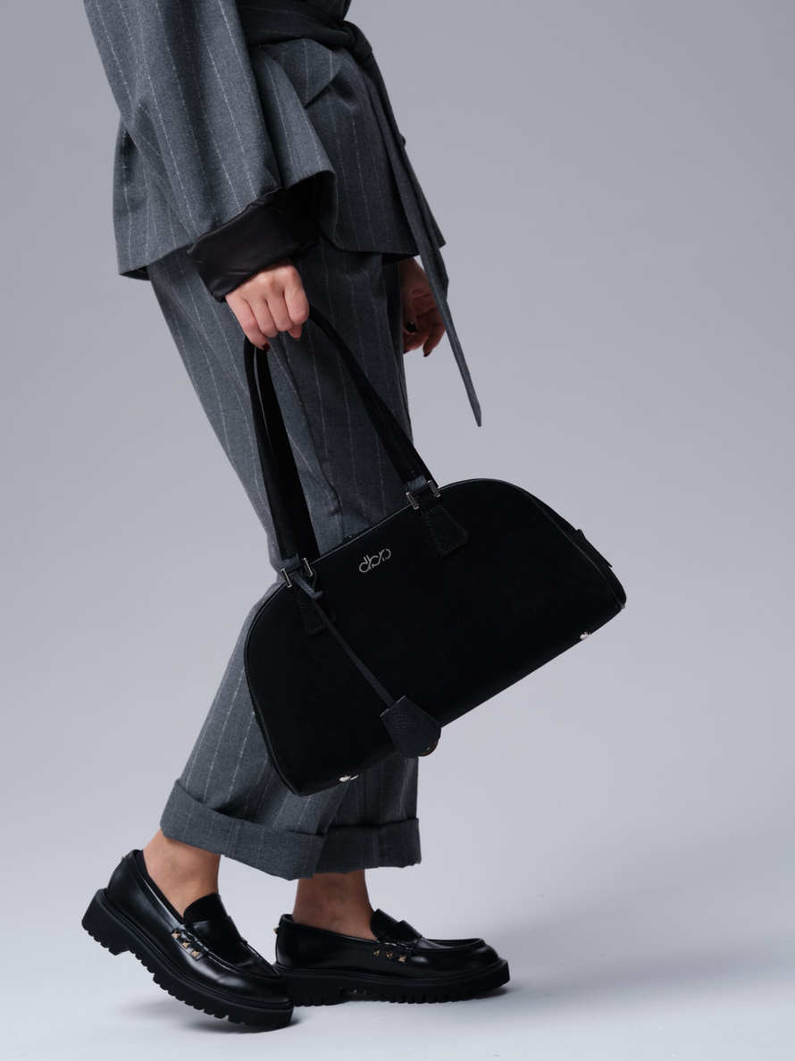 Замшевая сумка DBR 31358 черный велюр