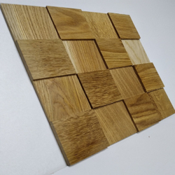 Деревянная мозаика для стен Wood Mosaic 3D Дуб Шашки
