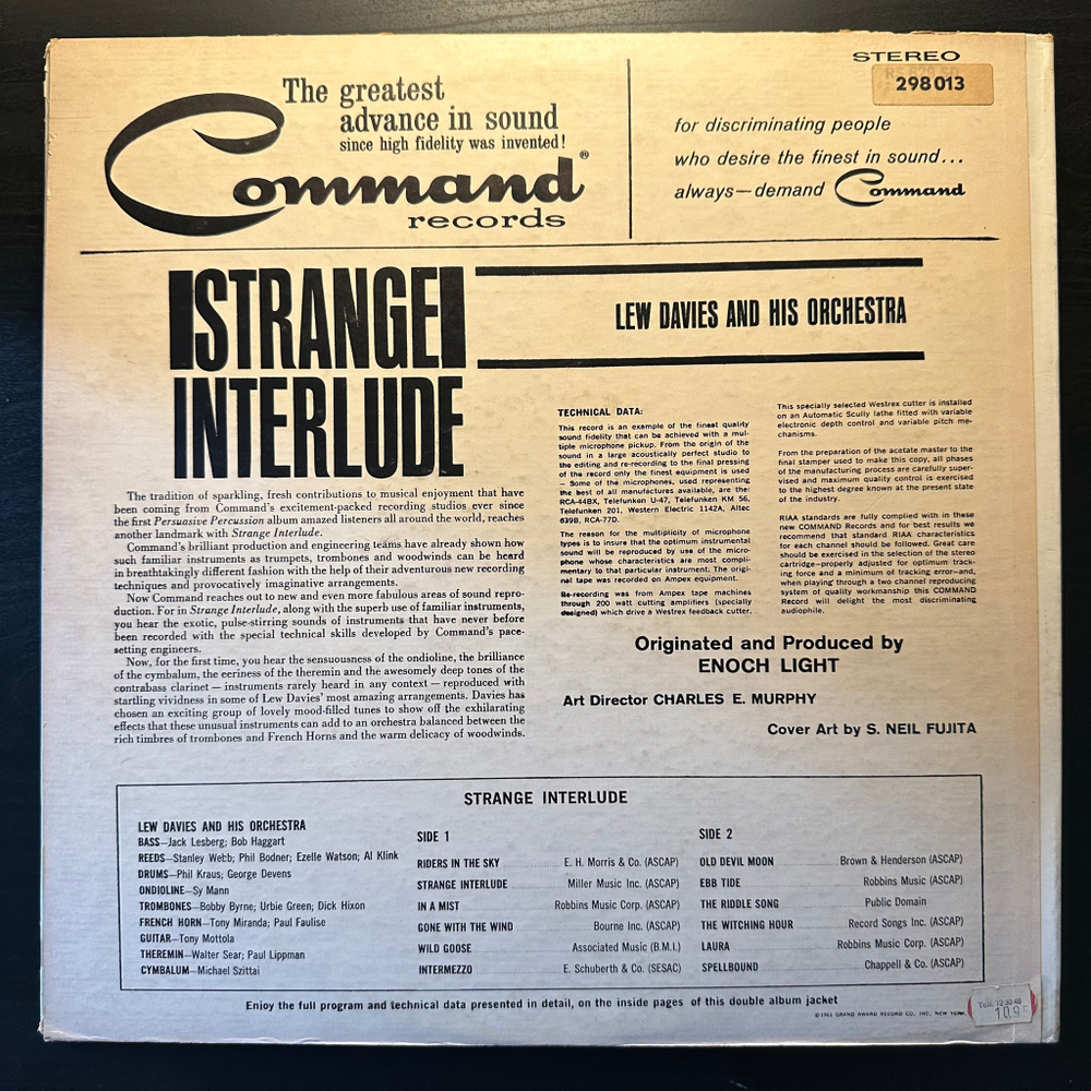 Lew Davies And His Orchestra - Strange Interlude (Европа 1961г.)