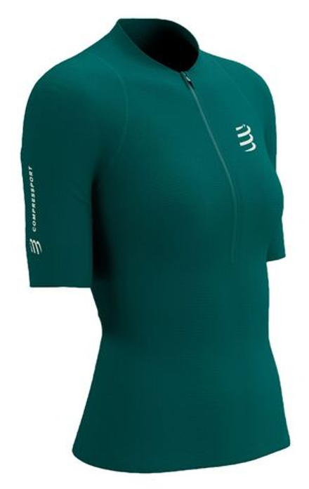 Женская теннисная футболка Compressport Trial Racing Postural SS - Бирюзовый
