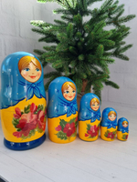 Матрешка 5м 18см цветочная